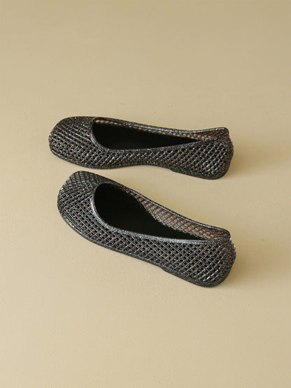 Glitter Mesh Jelly Ballet Flats