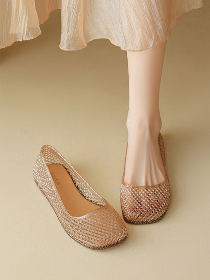 Glitter Mesh Jelly Ballet Flats