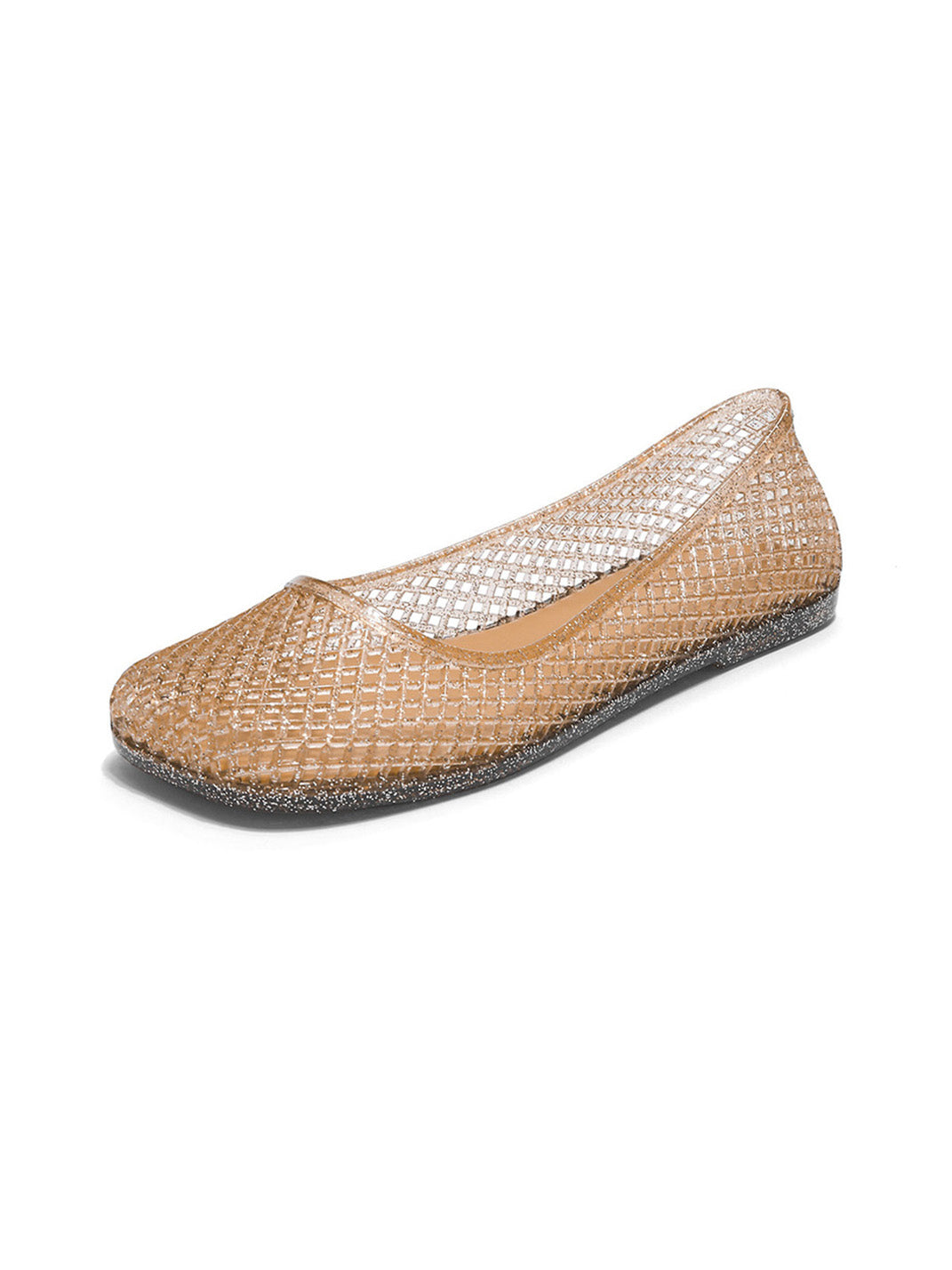 Glitter Mesh Jelly Ballet Flats