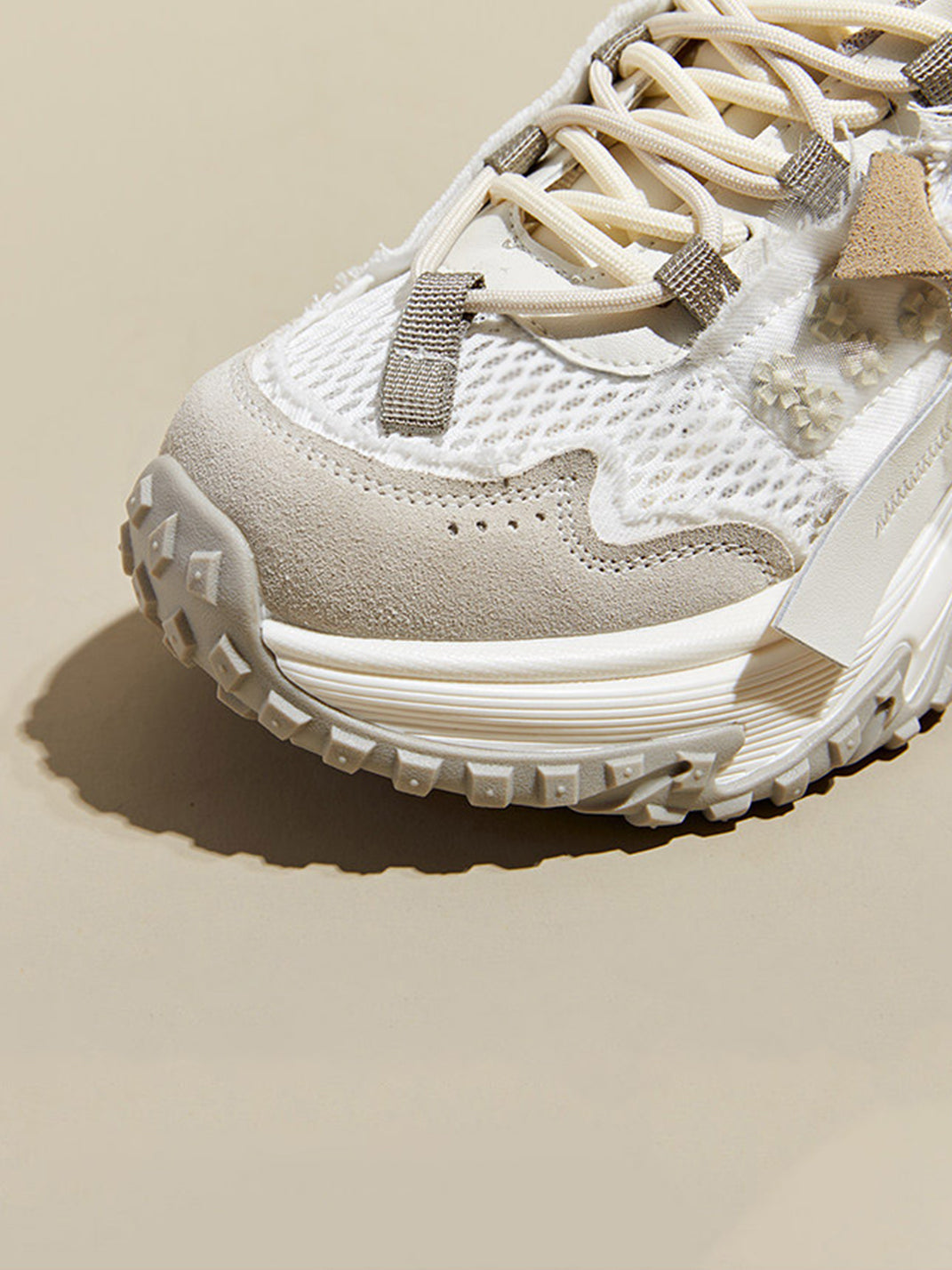 Patchwork Mesh Trail Platform Sneakers