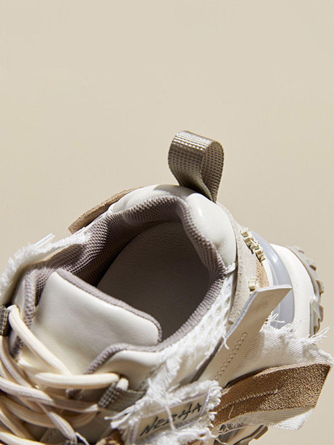 Patchwork Mesh Trail Platform Sneakers