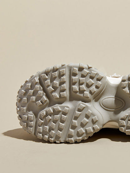 Patchwork Mesh Trail Platform Sneakers