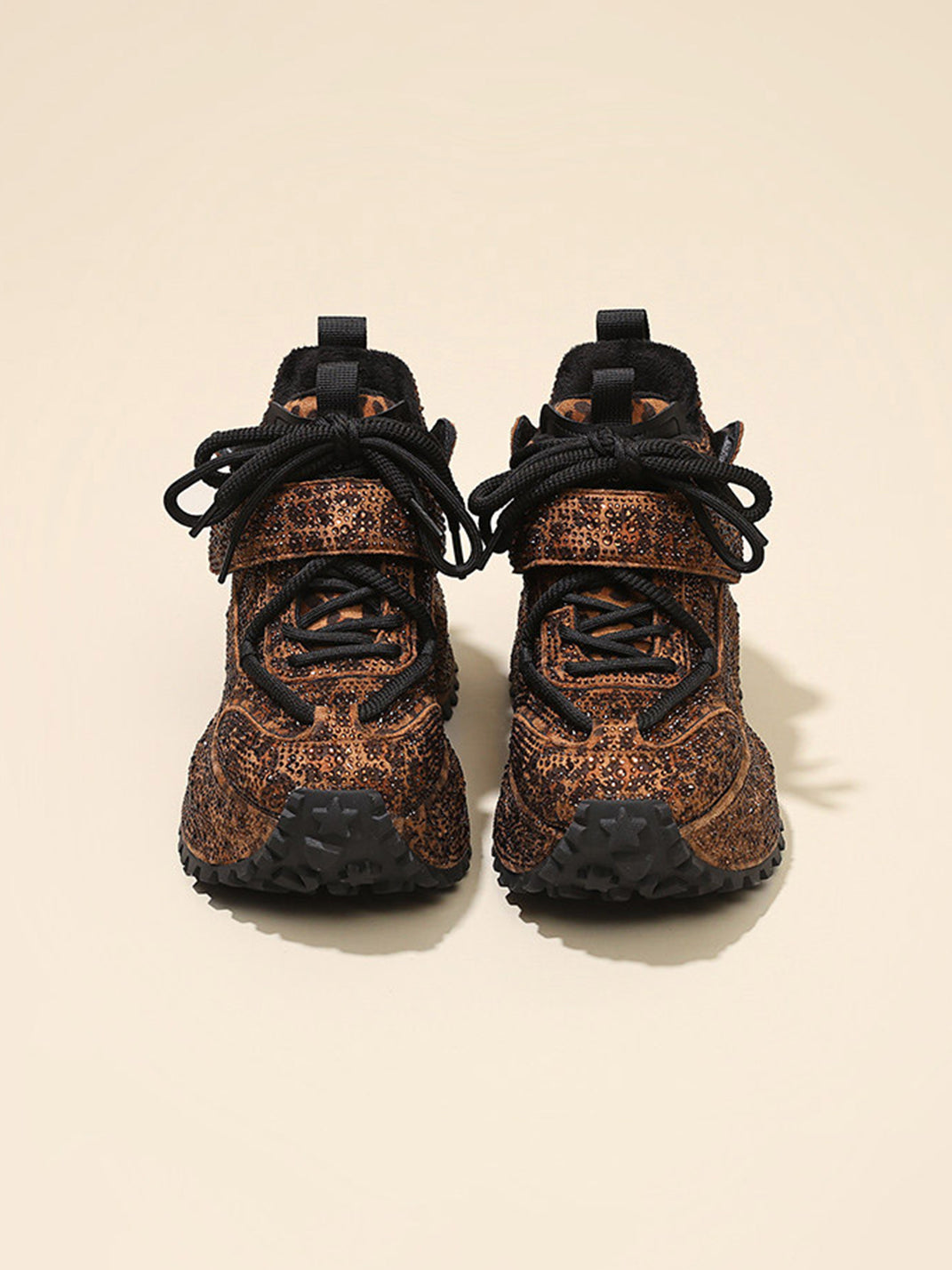 Rhinestone Leopard Platform Sneakers