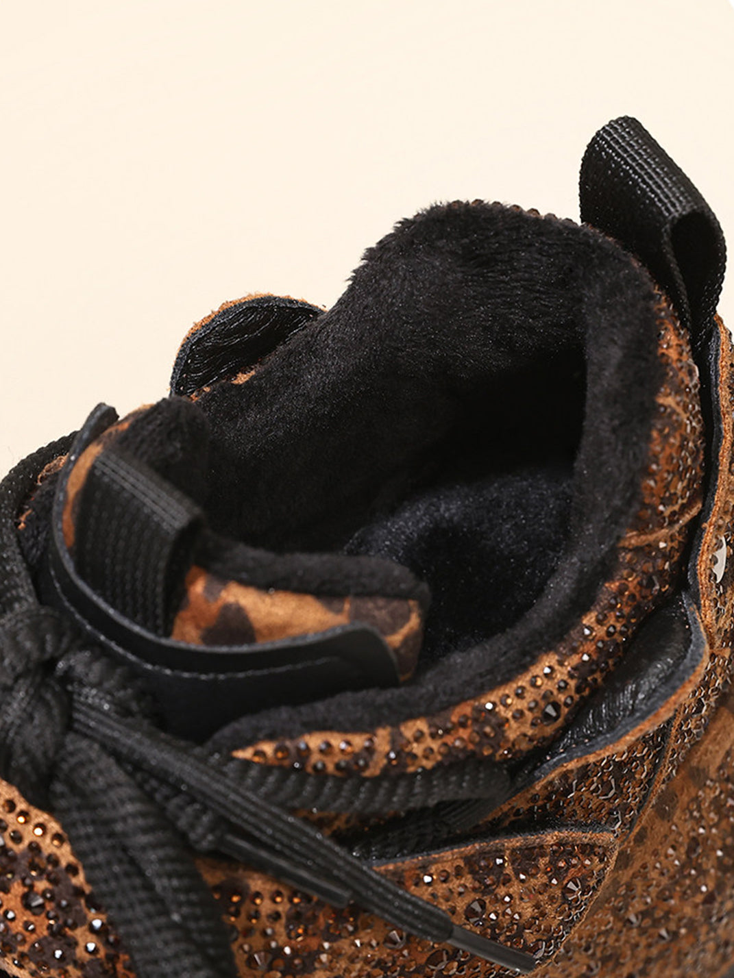 Rhinestone Leopard Platform Sneakers