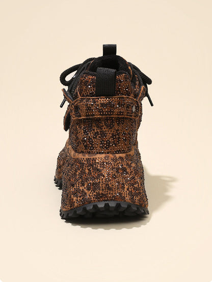 Rhinestone Leopard Platform Sneakers