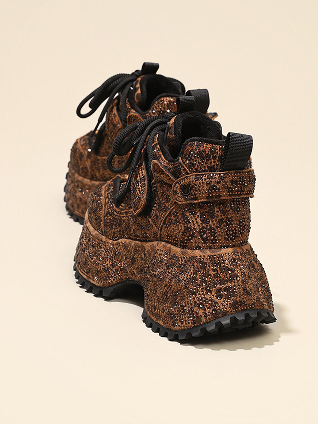 Rhinestone Leopard Platform Sneakers