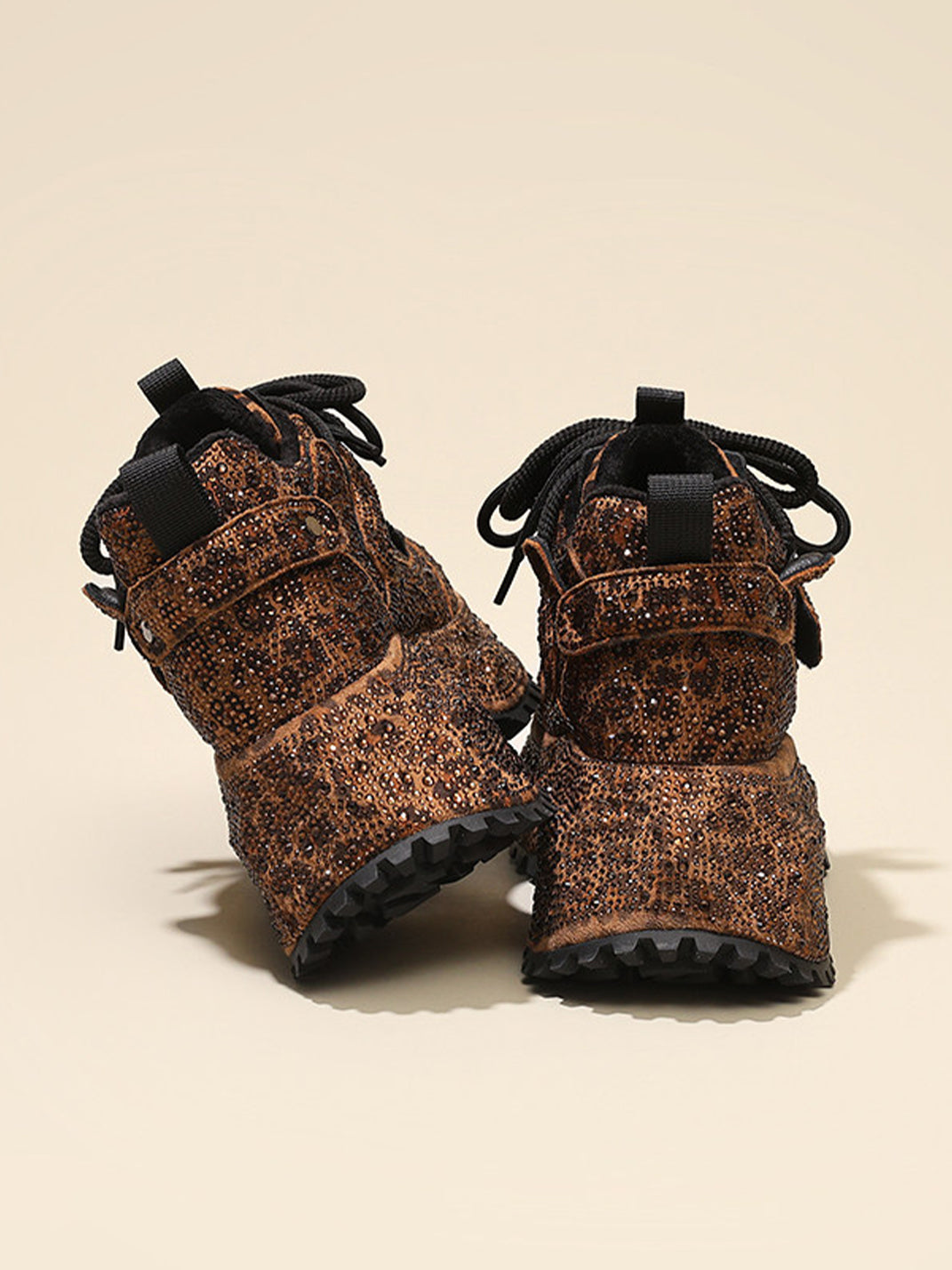 Rhinestone Leopard Platform Sneakers