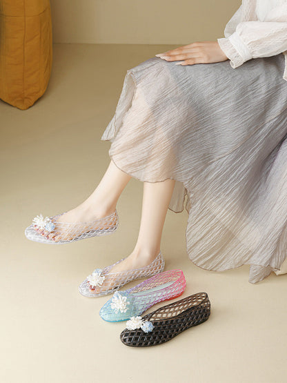 Gradient Rainbow Jelly Ballet Flats