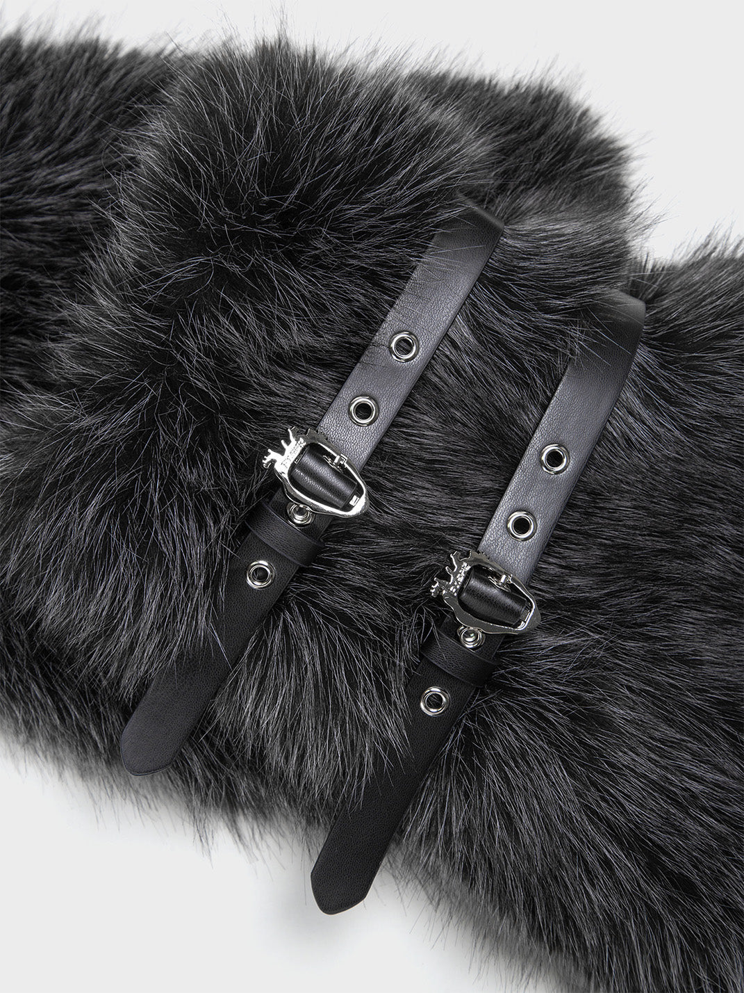 Gray Fur Gaiter Platform Calf Boots