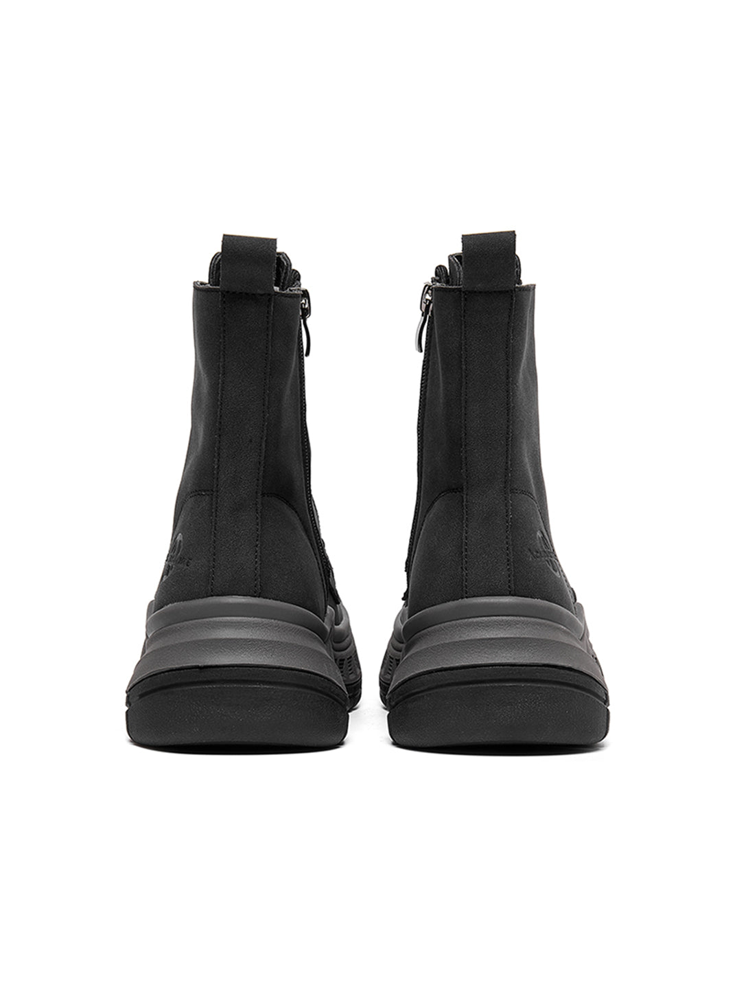 Gray Protective-Toe Platform Combat Boots