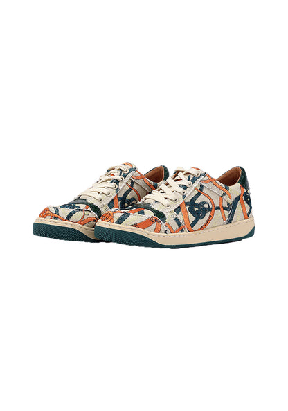 Green Graffiti Canvas Low-Top Sneakers