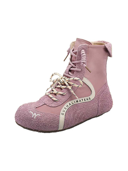 Double-Lace Suede Racing Training Boots