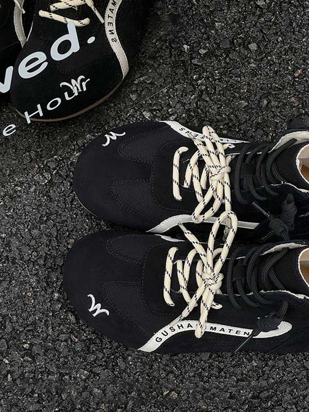 Double-Lace Suede Racing Training Boots