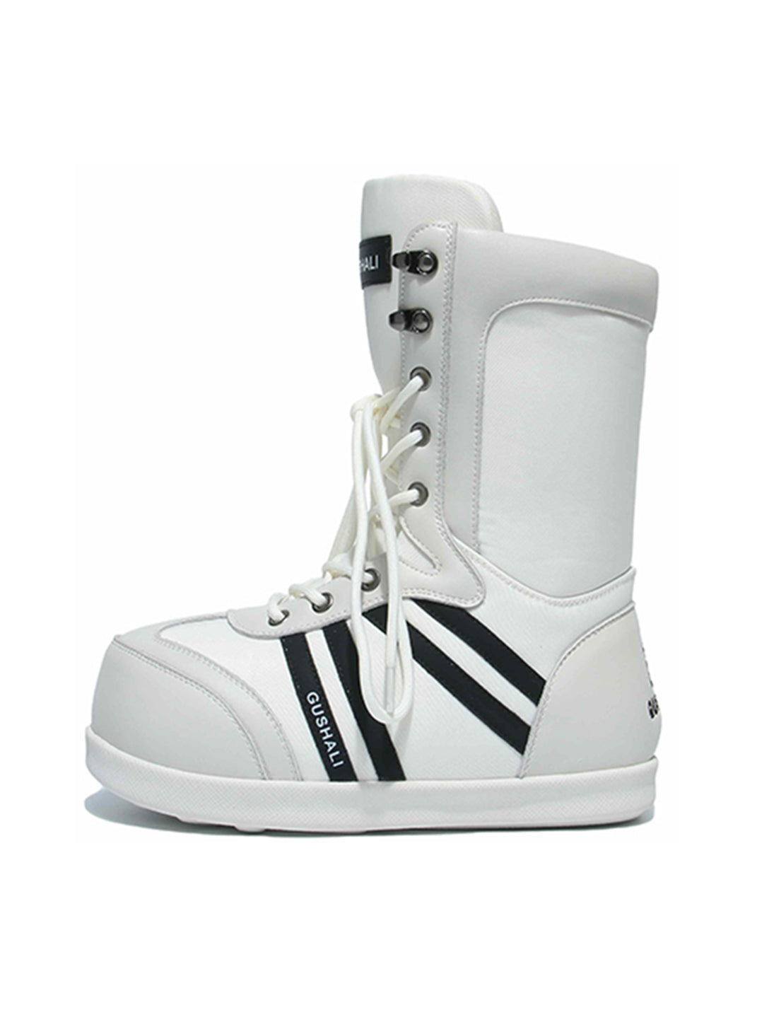 Fleece-Lined Graphic Lace-Up Snow Boots