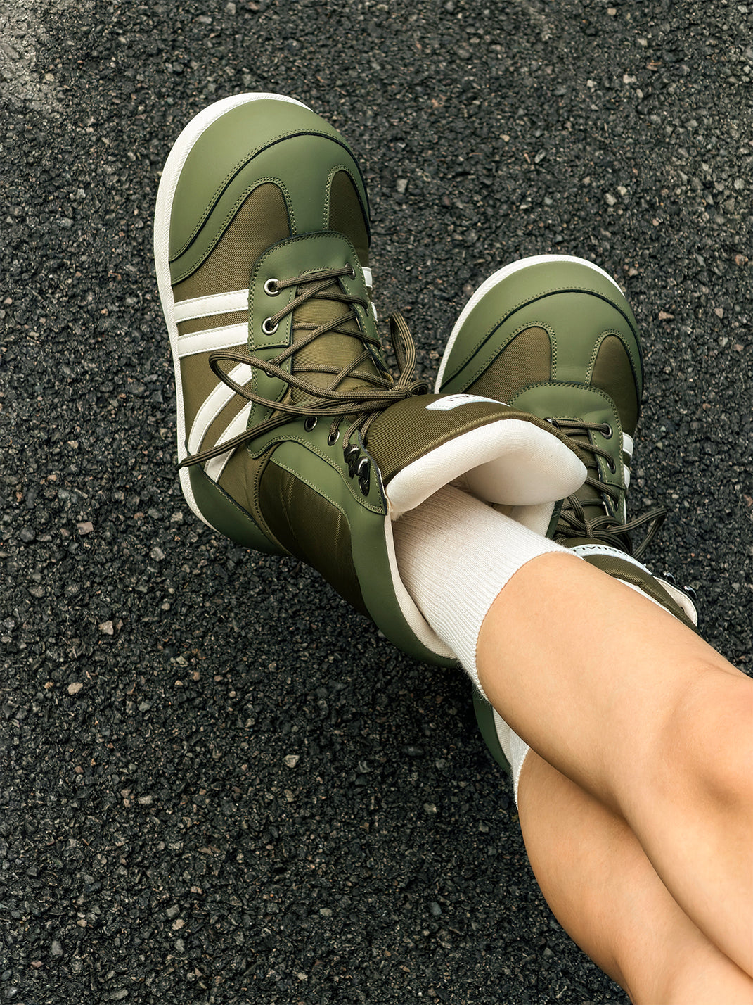 Fleece-Lined Graphic Lace-Up Snow Boots