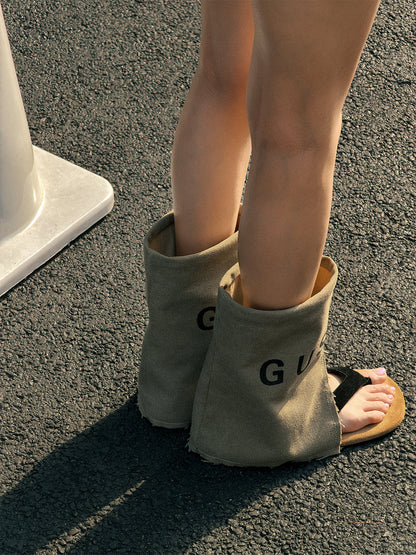 Split-Toe Suede Western Sandal Boots