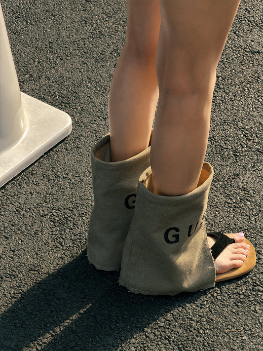Split-Toe Suede Western Sandal Boots