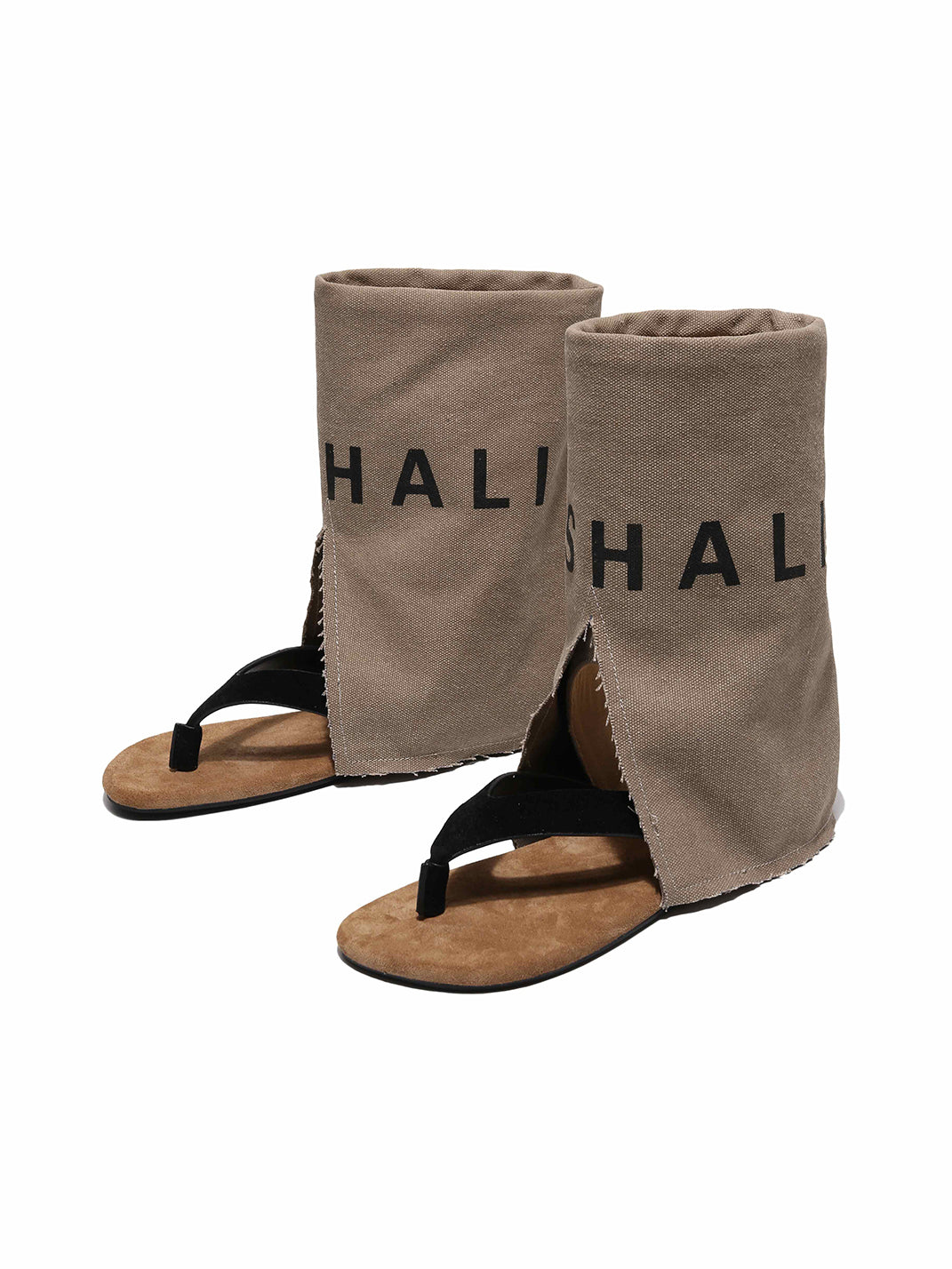 Split-Toe Suede Western Sandal Boots