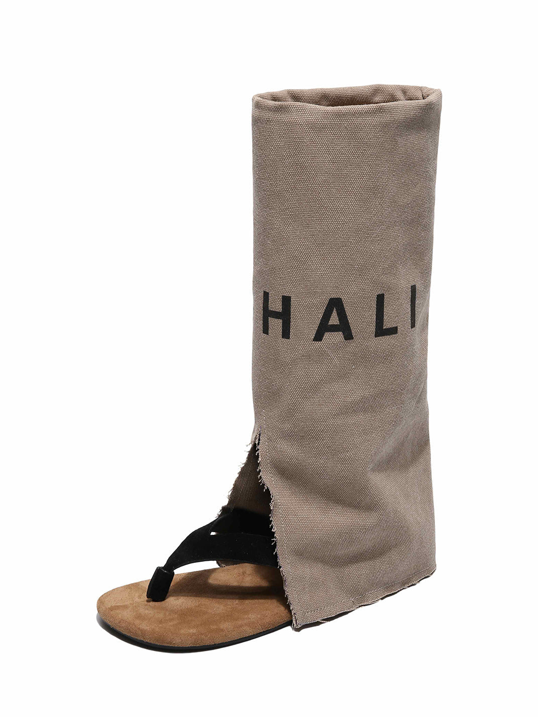 Split-Toe Suede Western Sandal Boots