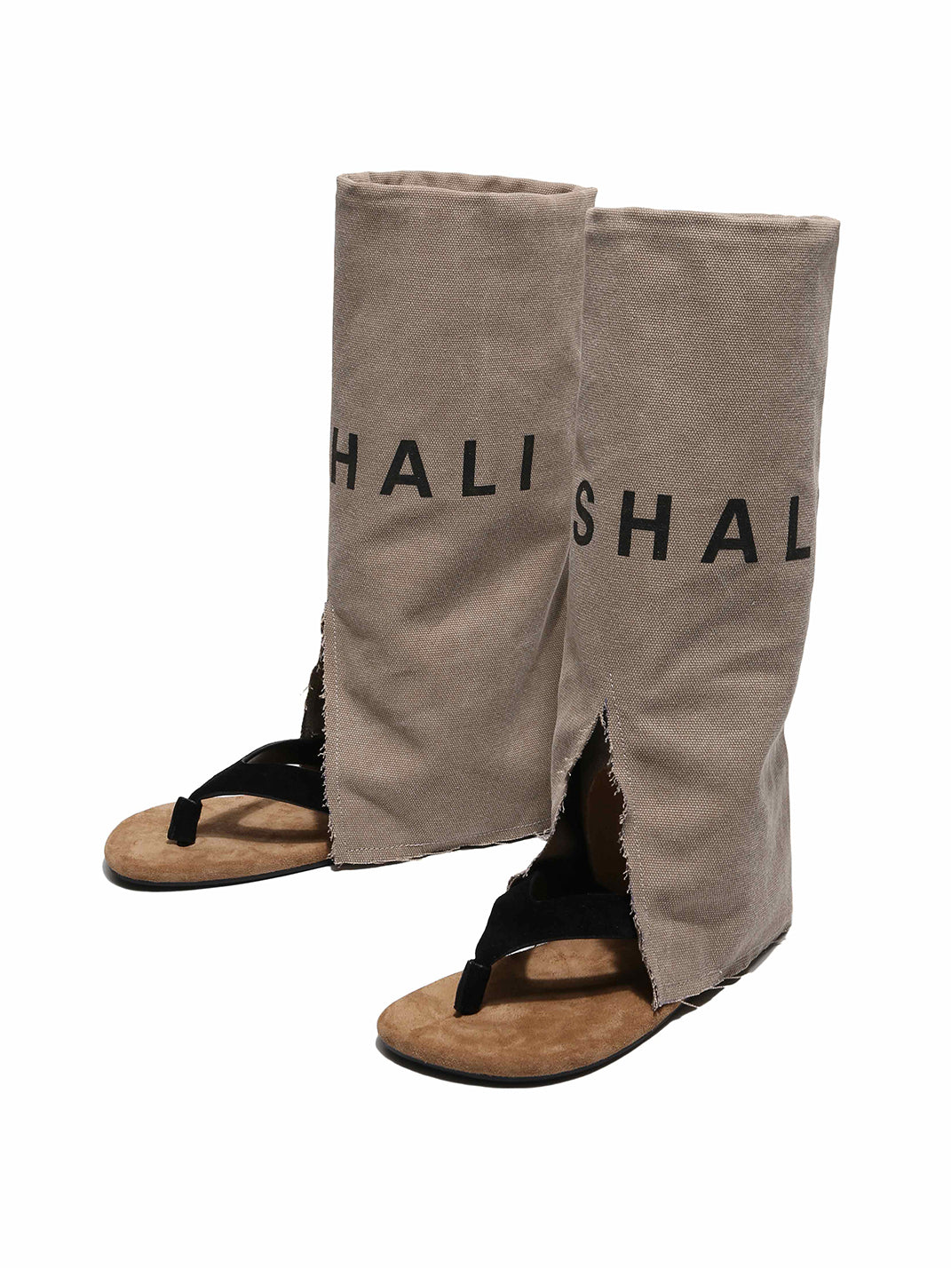 Split-Toe Suede Western Sandal Boots
