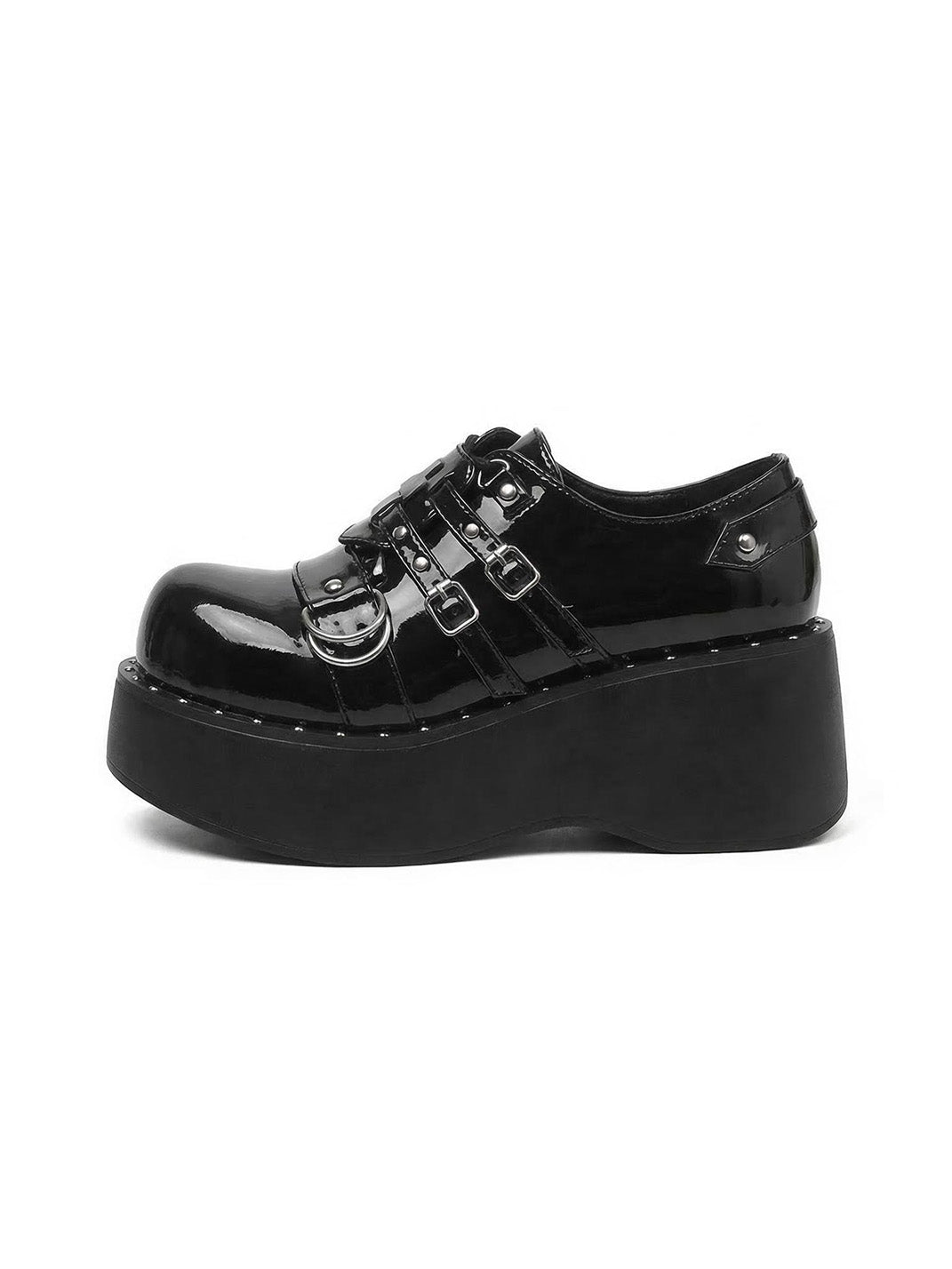 Multi-Buckle Gothic Platform Mary Janes