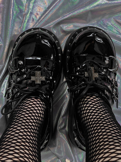 Multi-Buckle Gothic Platform Mary Janes
