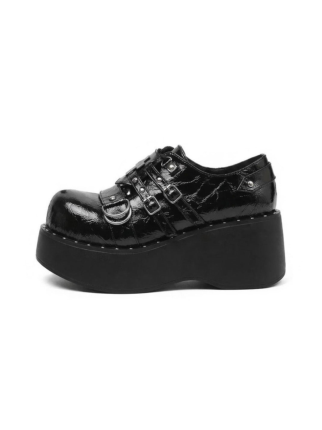 Multi-Buckle Gothic Platform Mary Janes