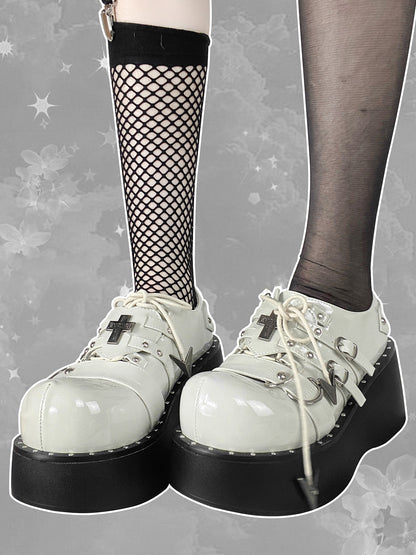 Multi-Buckle Gothic Platform Mary Janes