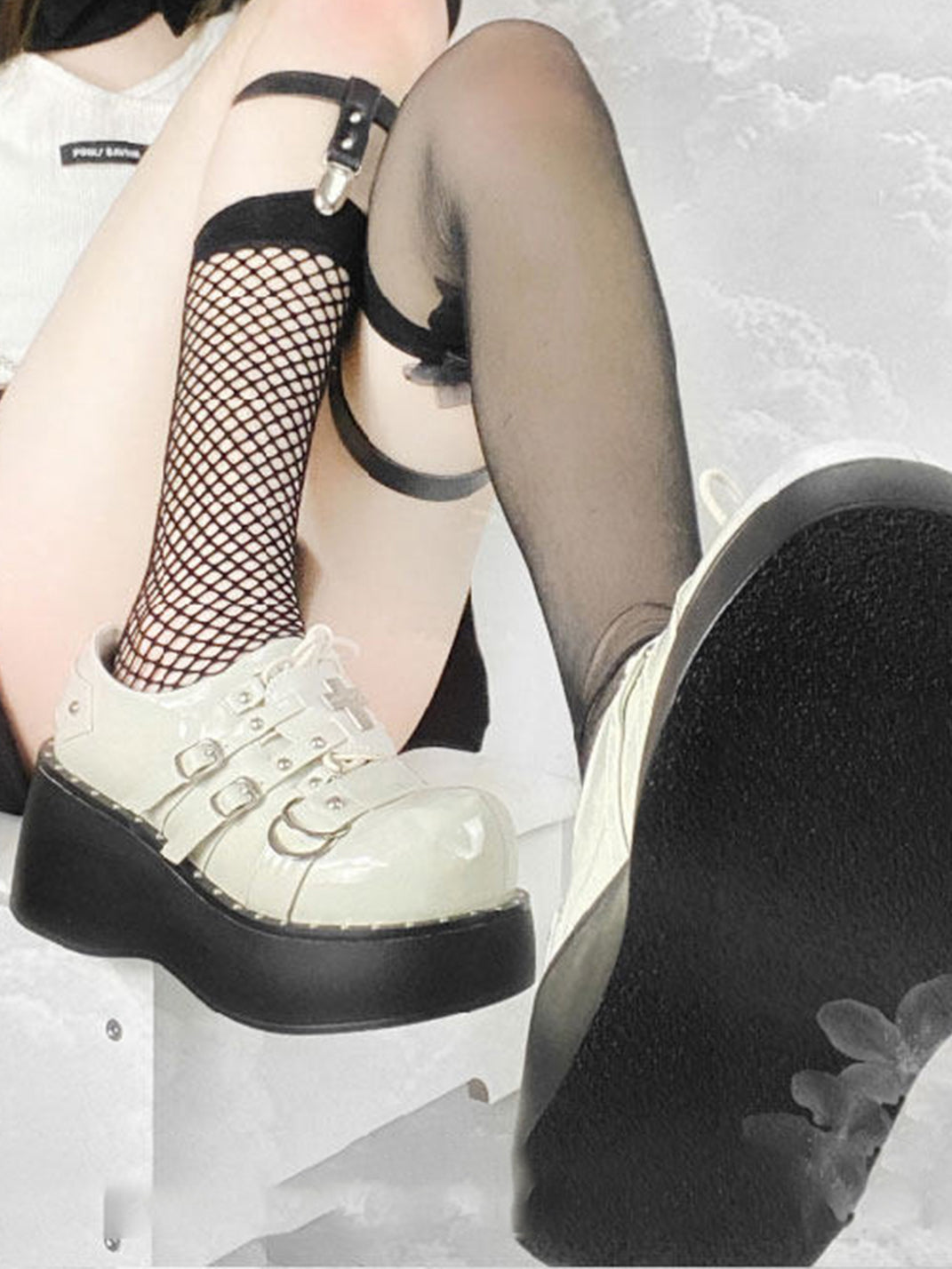 Multi-Buckle Gothic Platform Mary Janes