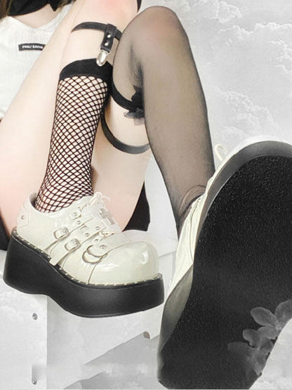 Multi-Buckle Gothic Platform Mary Janes