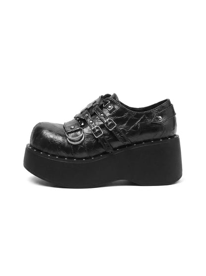 Multi-Buckle Gothic Platform Mary Janes