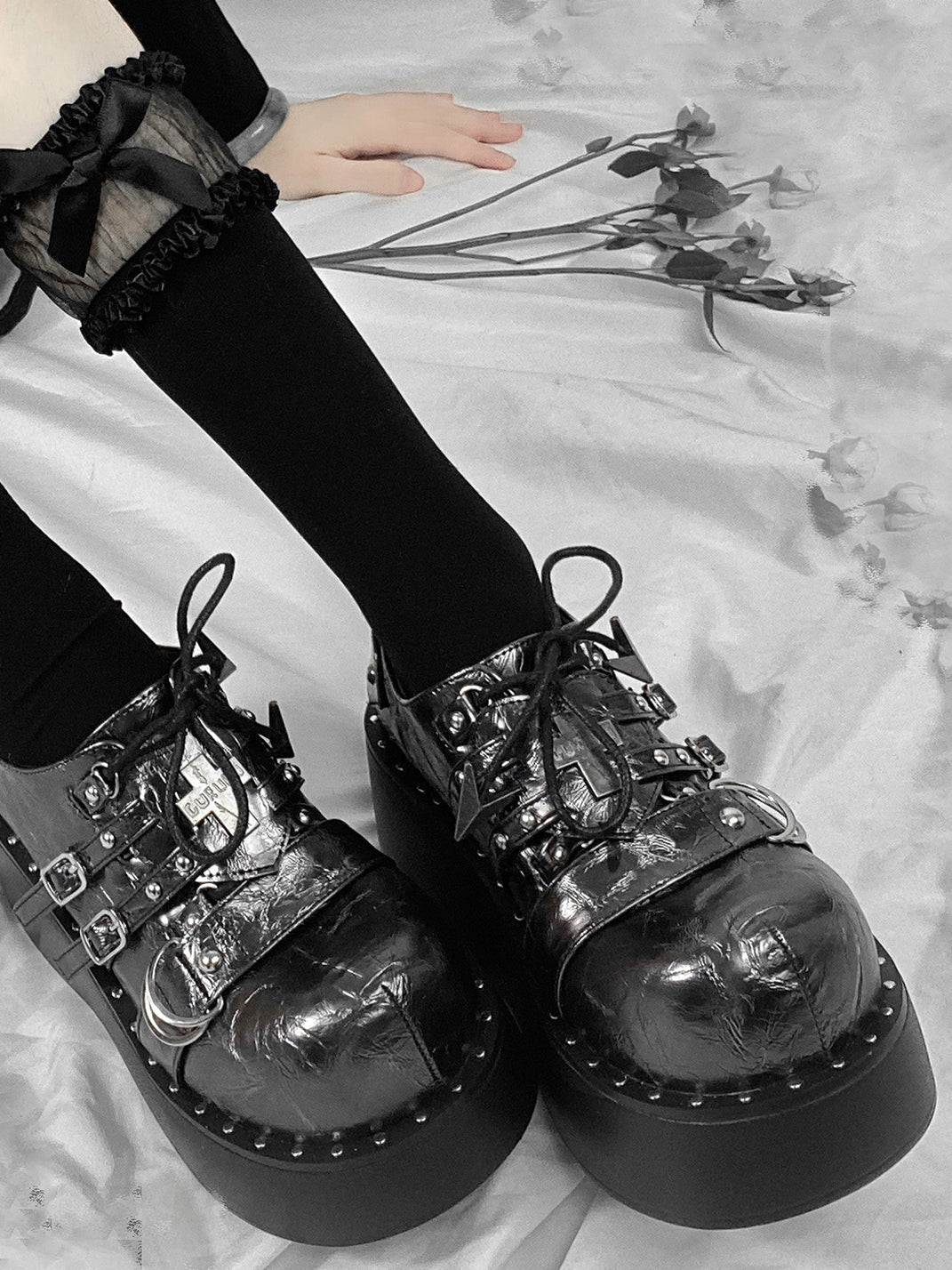 Multi-Buckle Gothic Platform Mary Janes