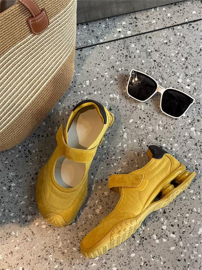Air-Cushion Strap Ballet Trainers