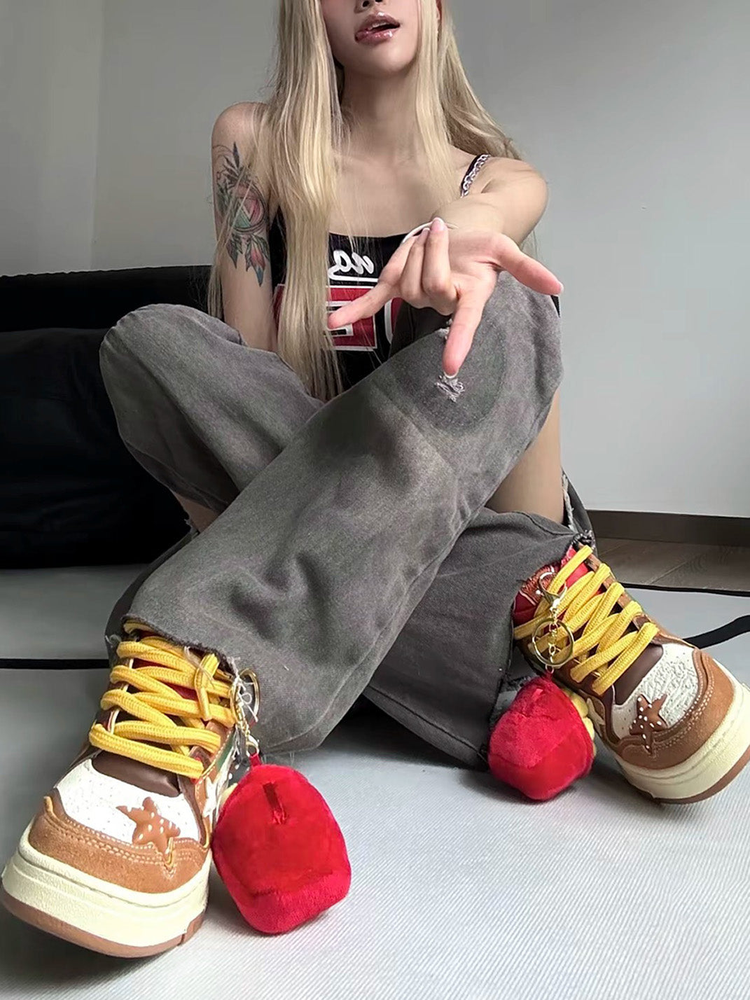 Hamburger Star High-Top Sneakers