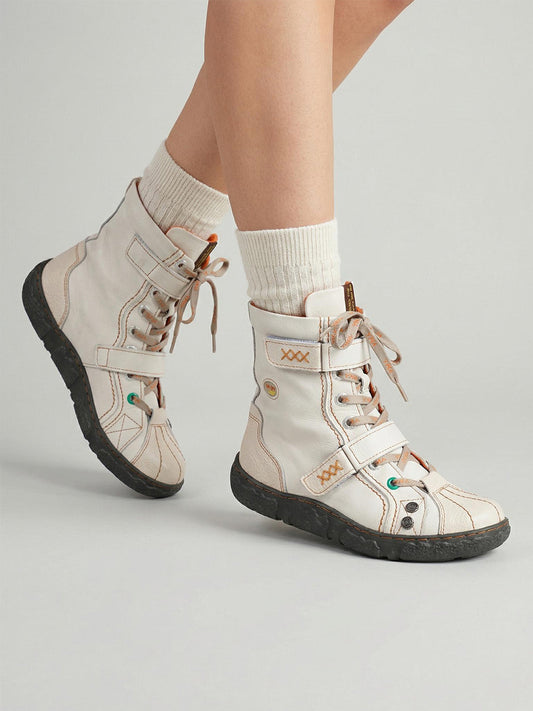 Hand-Stitched Flat Mid-Calf Boots
