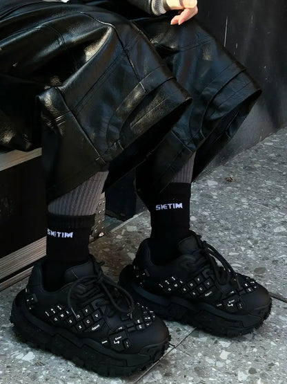 Black Chunky Keyboard Dad Sneakers