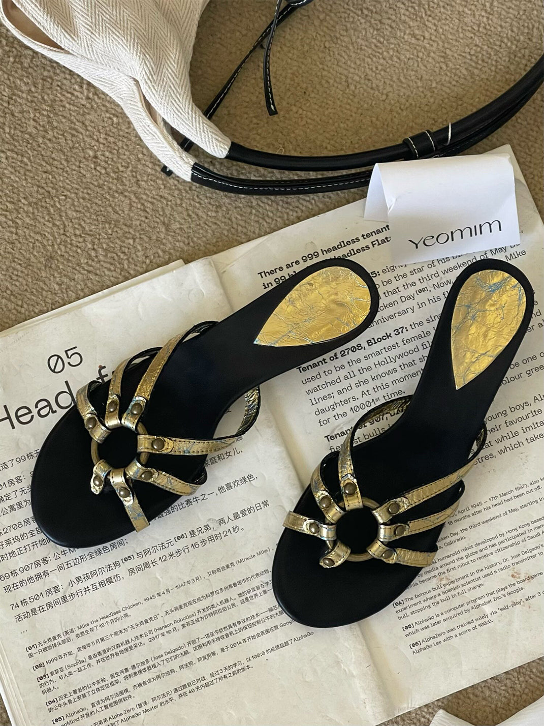 Crackle-Metal Jewel-Strap Kitten-Heel Sandals
