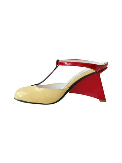 Leopard-Panel Colorblock 8 cm Heeled Mules