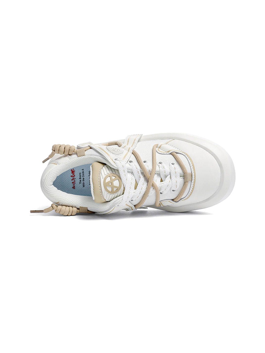 Ivory Buckle-Lace Platform Sneakers