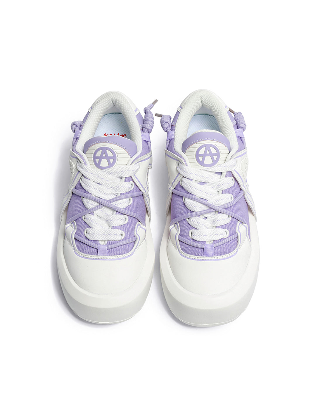 Ivory Buckle-Lace Platform Sneakers