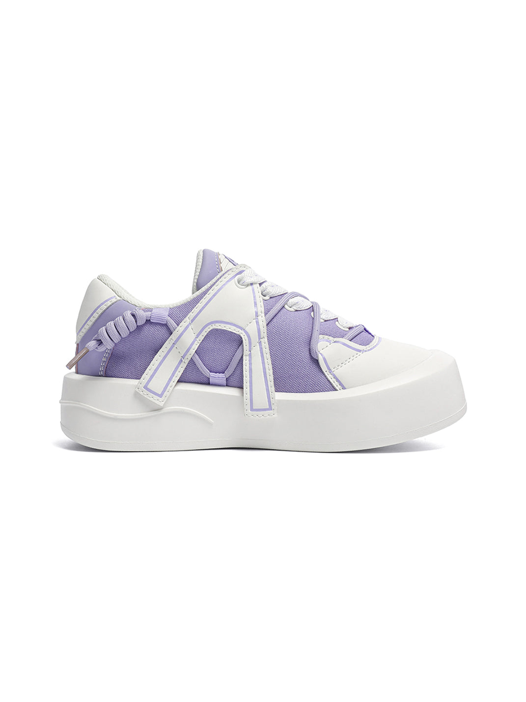 Ivory Buckle-Lace Platform Sneakers