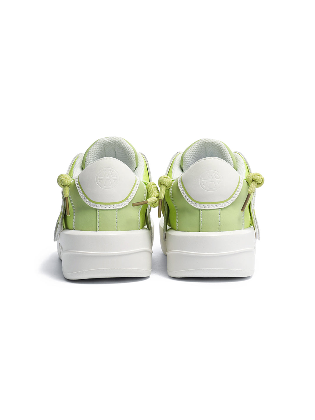 Ivory Buckle-Lace Platform Sneakers