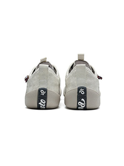 Ivory Mesh-Paneled Canvas Low-Top Sneakers
