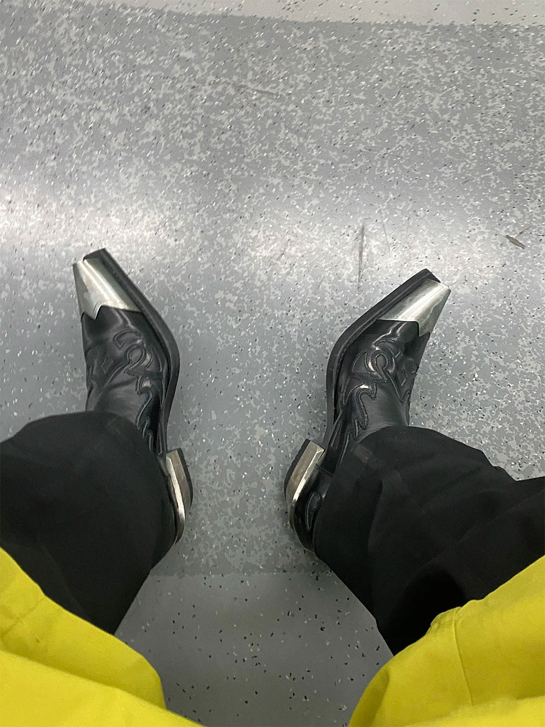 Metallic-Toe Block-Heel Chelsea Boots