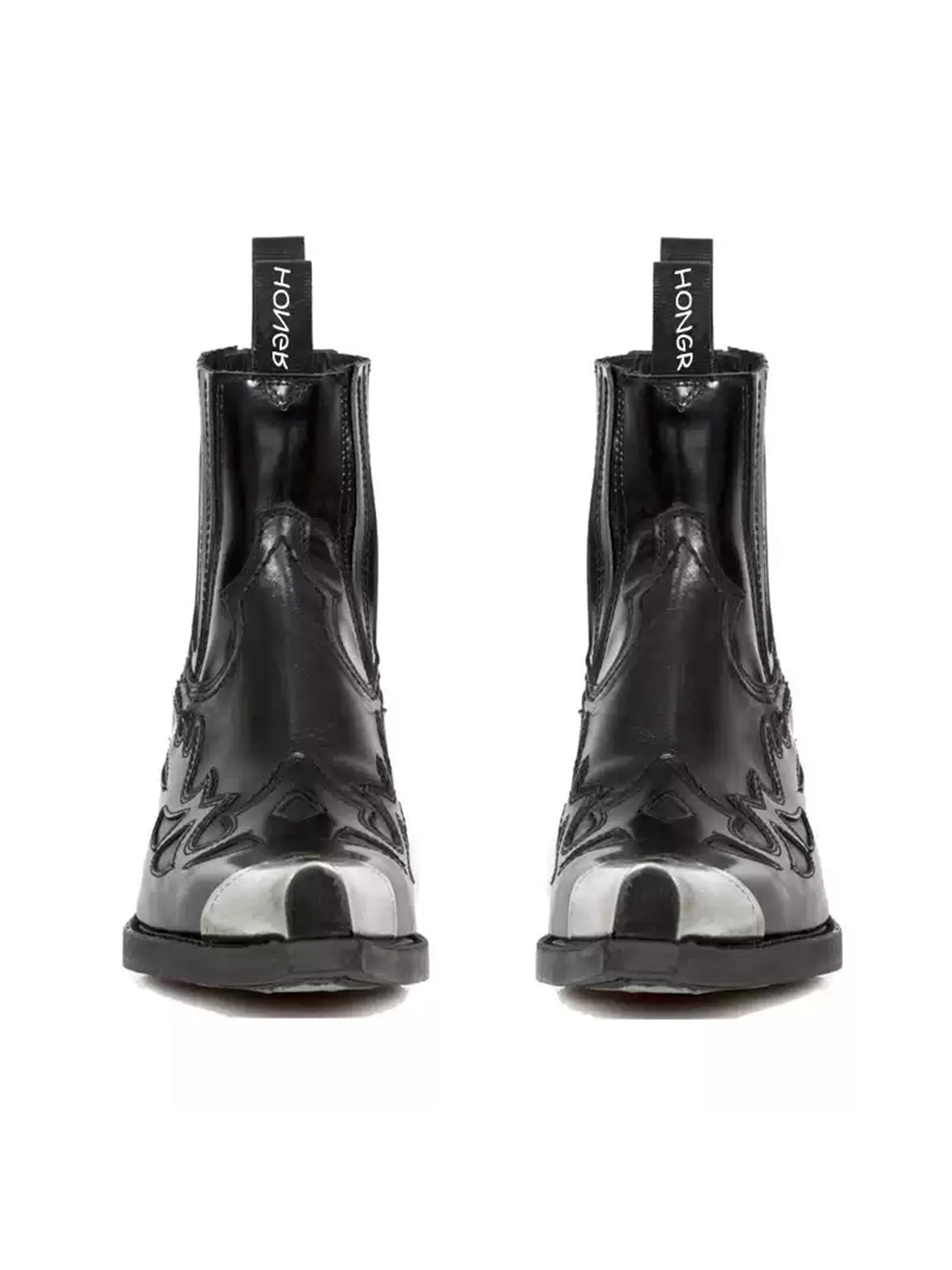 Metallic-Toe Block-Heel Chelsea Boots