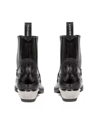 Metallic-Toe Block-Heel Chelsea Boots
