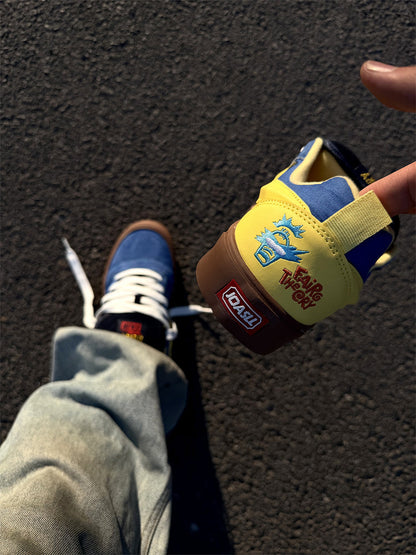 Lightning-Bolt Colorblock Skate Sneakers