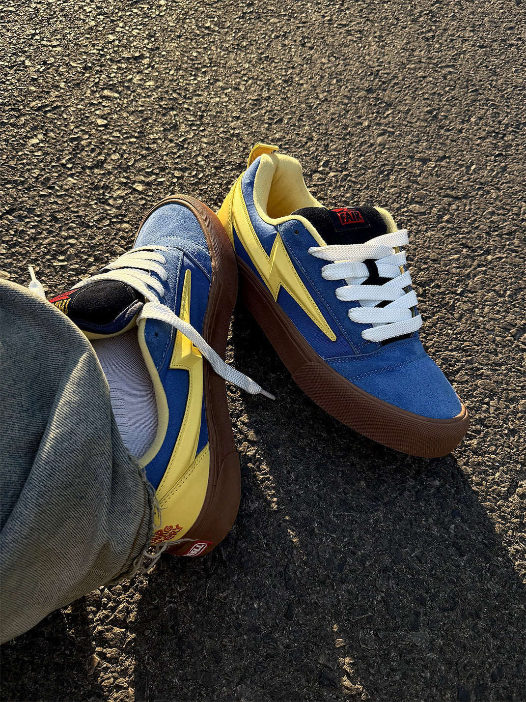 Lightning-Bolt Colorblock Skate Sneakers