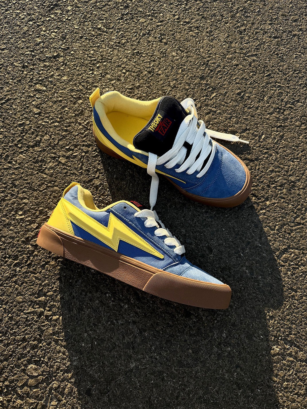 Lightning-Bolt Colorblock Skate Sneakers