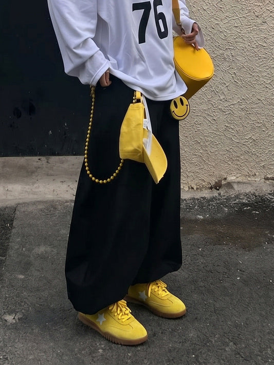 Star-Embroidered Yellow Suede Trainers